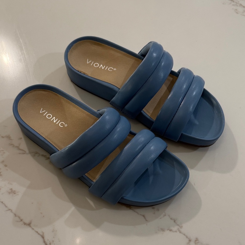 Vionic Women's Stylish Blue Slide Sandals